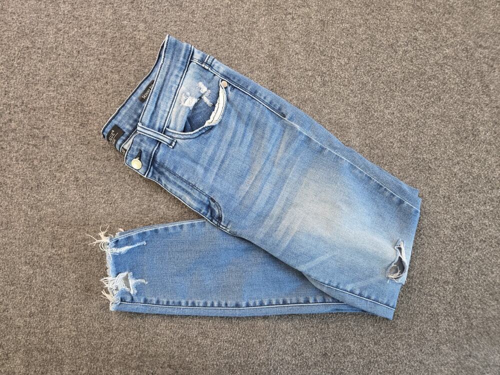Judy Blue Distressed Raw Hem Skinny Jeans Womans Sz 11/30 Cropped JB82206MD Boho